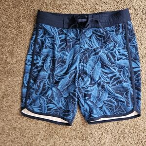 Old Navy Navy Blue Patterned Swim Shorts